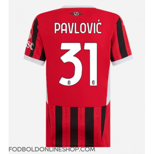 AC Milan Strahinja Pavlovic #31 Hjemmebanetrøje Dame 2024-25 Kortærmet